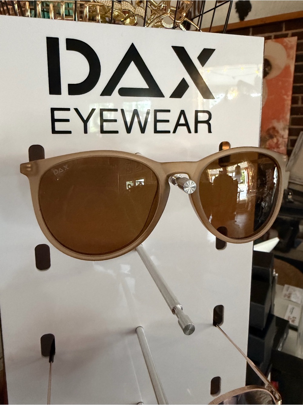 Dax ladies Brown Round Sunglasses — Matte Brown Frame